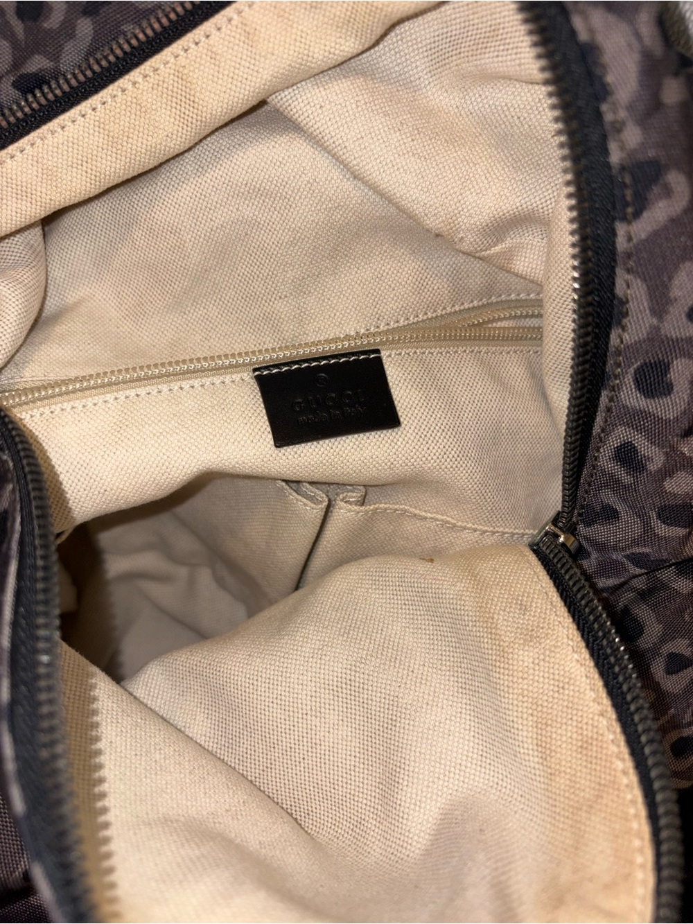 Gucci Gray Leopard Print Backpack Authentic - Picture 5 of 5
